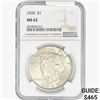 1935 Silver Peace Dollar NGC MS62