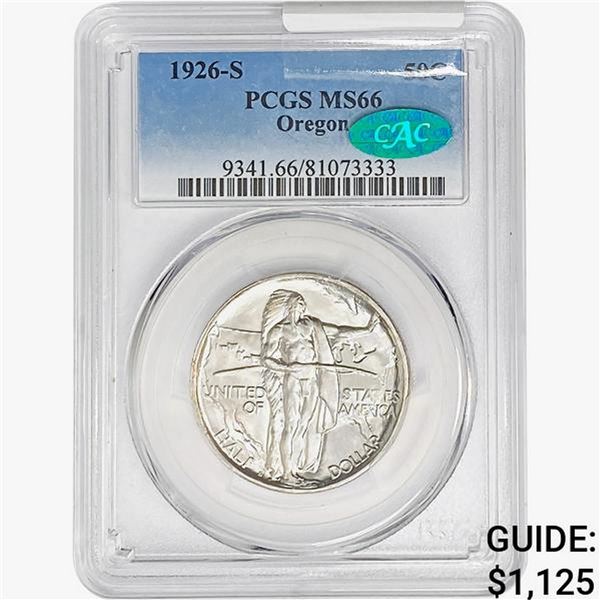 1926-S CAC Oregon Trail Half Dollar PCGS MS66