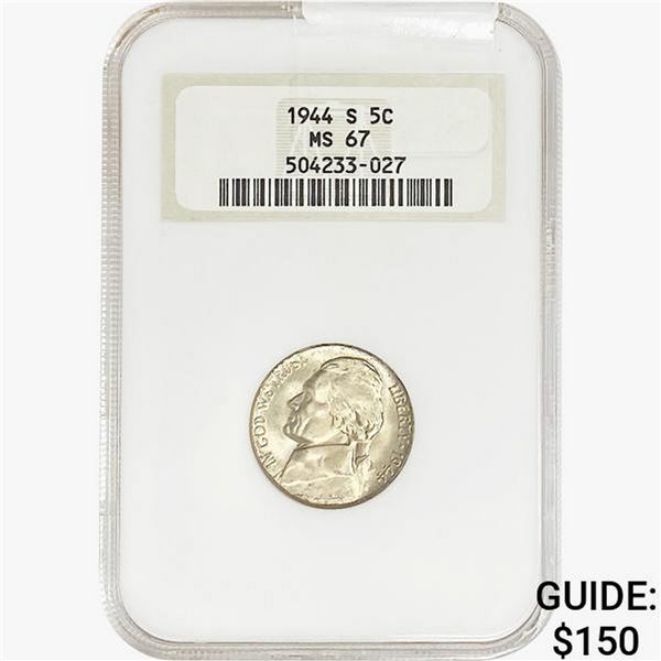 1944-S Jefferson Nickel NGC MS67