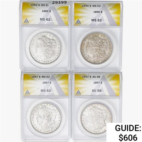[4] 1886-1890 Morgan Silver Dollar ANACS AU/MS