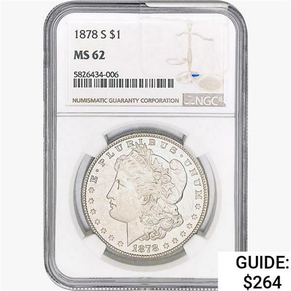 1878-S Morgan Silver Dollar NGC MS62