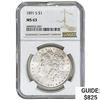 Image 1 : 1891-S Morgan Silver Dollar NGC MS63