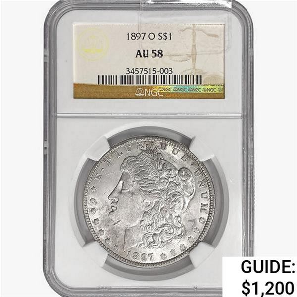 1897-O Morgan Silver Dollar NGC AU58