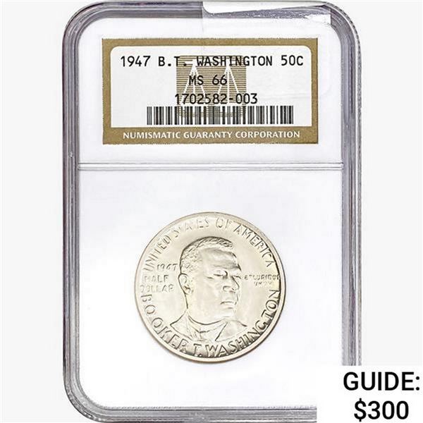 1947 Booker T Half Dollar NGC MS66