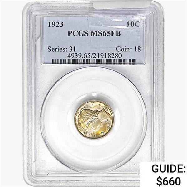 1923 Mercury Silver Dime PCGS MS65 FB