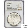 Image 1 : 1923-D Silver Peace Dollar NGC AU58