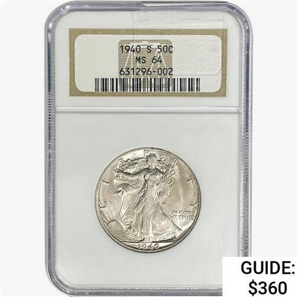 1940-S Walking Liberty Half Dollar NGC MS64