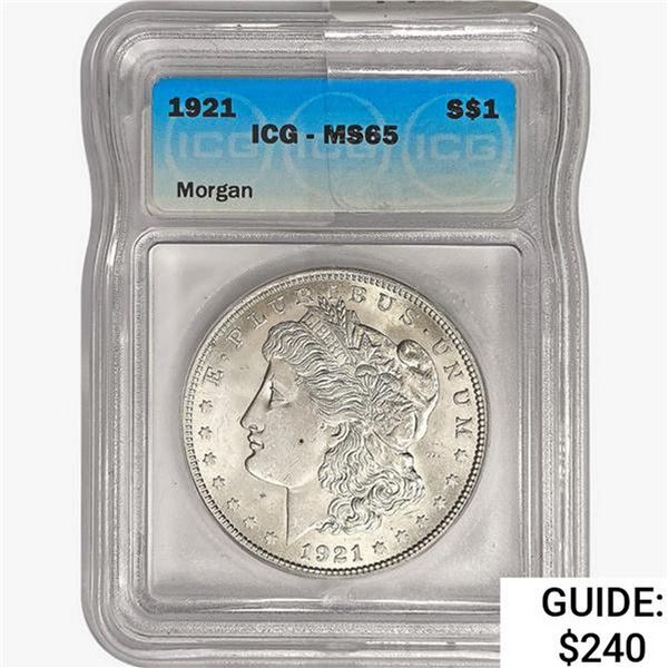 1921 Morgan Silver Dollar ICG MS65