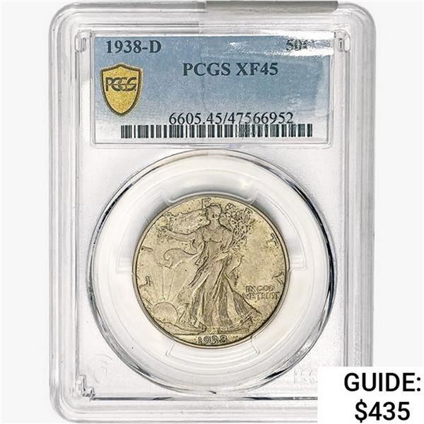 1938-D Walking Liberty Half Dollar PCGS XF45