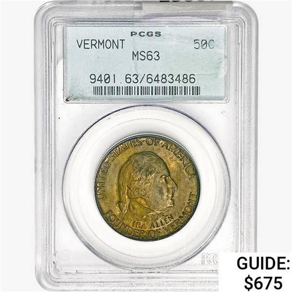 1927 Vermont Half Dollar PCGS MS63