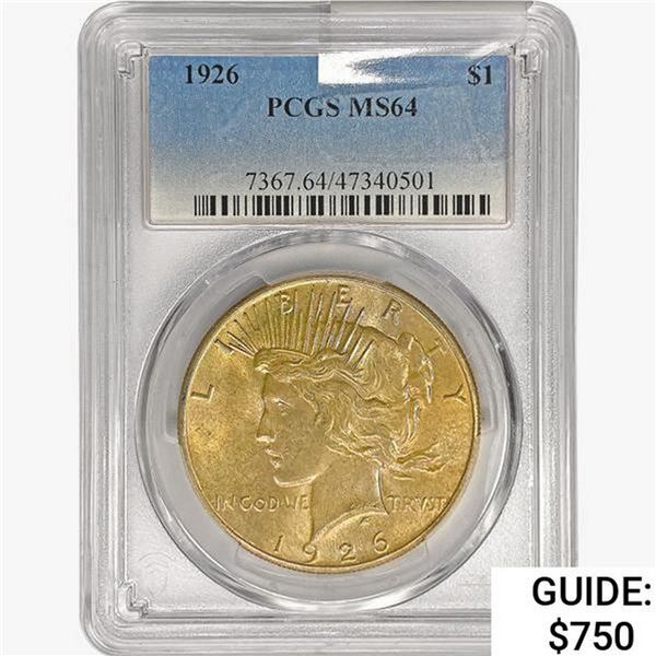1926 Silver Peace Dollar PCGS MS64