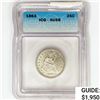 1863 Seated Liberty Quarter ICG AU58