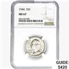 Image 1 : 1944 Washington Silver Quarter NGC MS67
