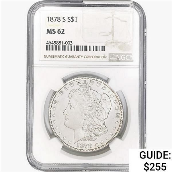 1878-S Morgan Silver Dollar NGC MS62