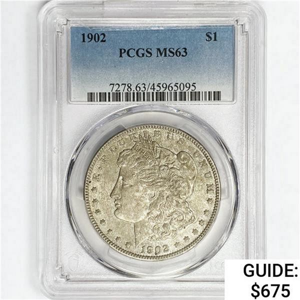 1902 Morgan Silver Dollar PCGS MS63
