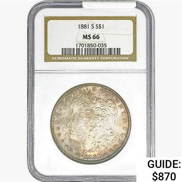 1881-S Morgan Silver Dollar NGC MS66