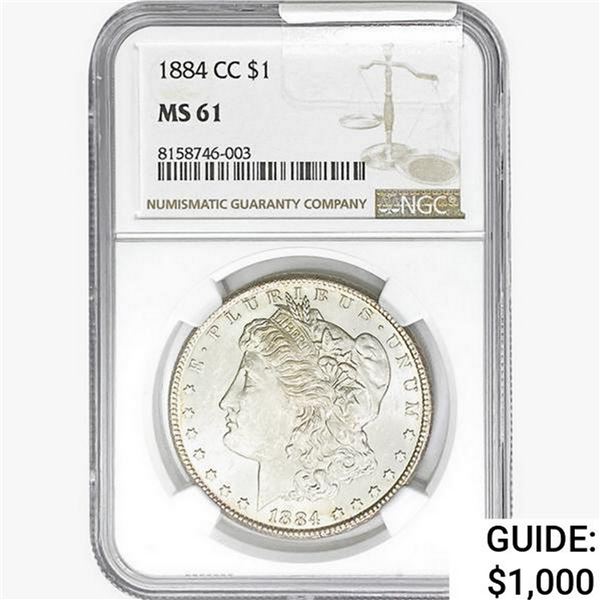 1884-CC Morgan Silver Dollar NGC MS61