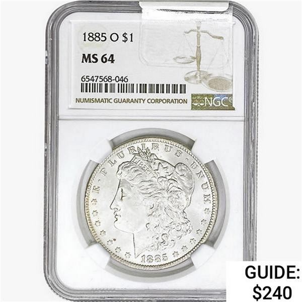 1885-O Morgan Silver Dollar NGC MS64