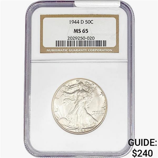 1944-D Walking Liberty Half Dollar NGC MS65
