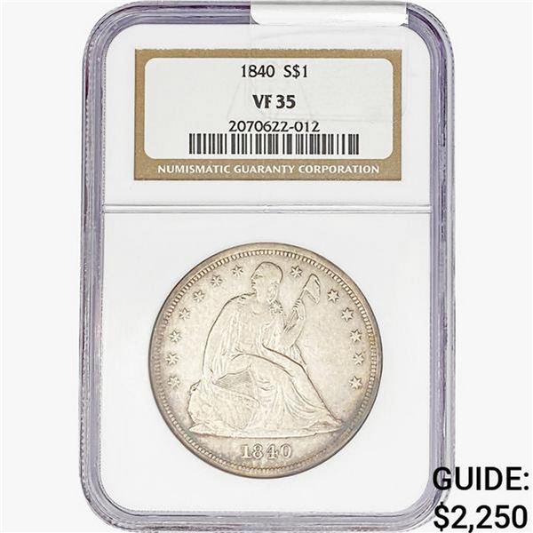 1840 Seated Liberty Dollar NGC VF35