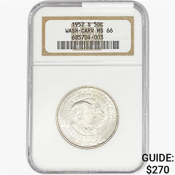 1952-S Washington Carver Half Dollar NGC MS66