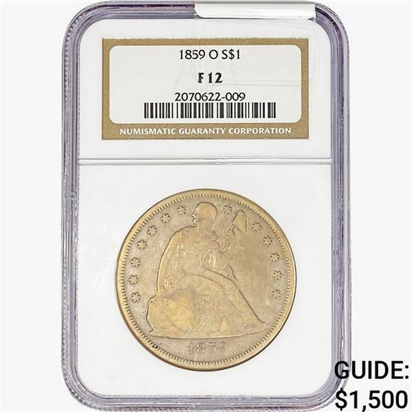 1859-O Seated Liberty Dollar NGC F12