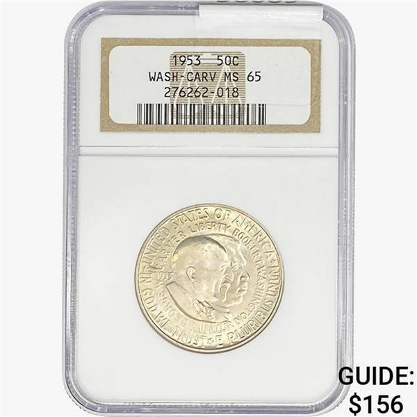 1953 Washington Carver Half Dollar NGC MS65