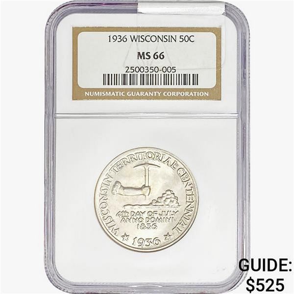 1936 Wisconsin Half Dollar NGC MS66