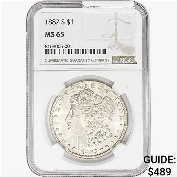 1882-S Morgan Silver Dollar NGC MS65