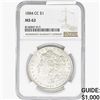 Image 1 : 1884-CC Morgan Silver Dollar NGC MS62