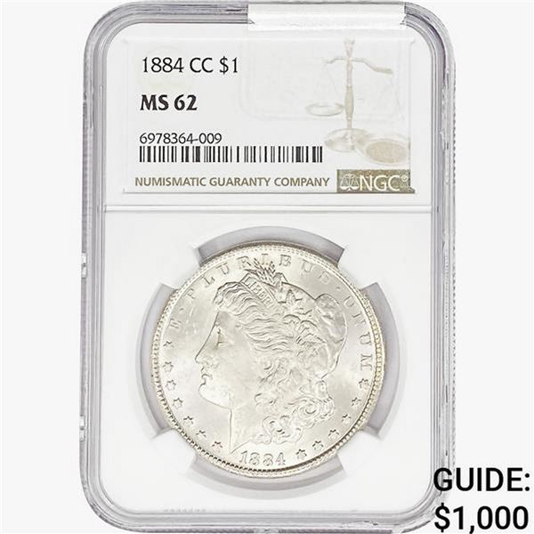 1884-CC Morgan Silver Dollar NGC MS62