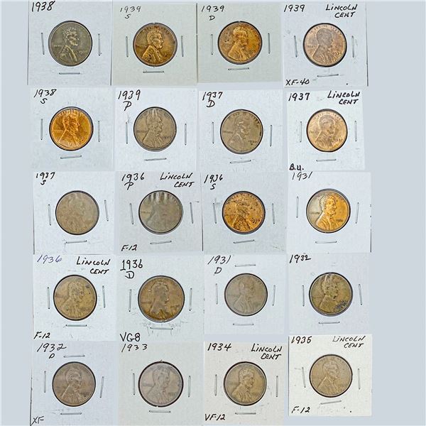 [331] 1931-1939-S Lincoln Wheat Cents COLL.