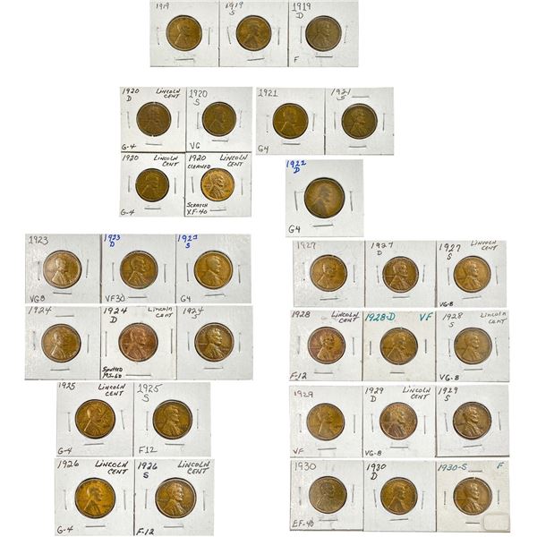 [328] 1919-1930 Lincoln Wheat Cents Collection