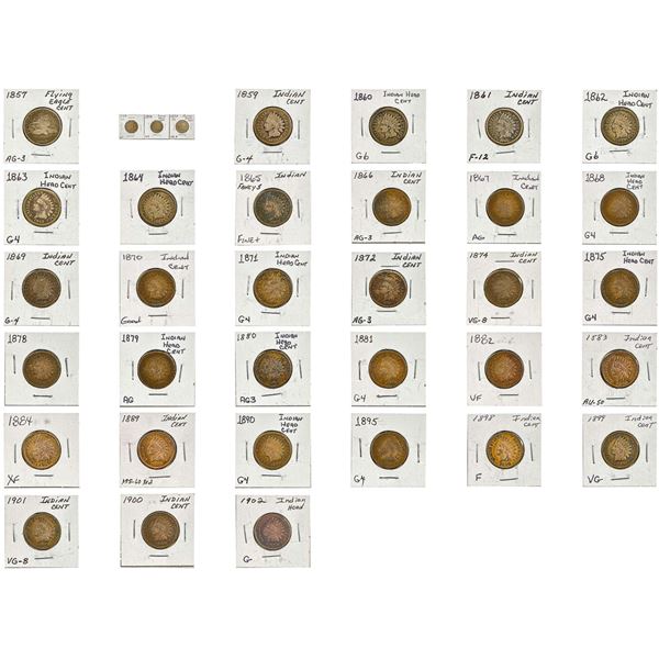 [313] 1857-1902 Flying Eagle & Indian Head 1C COLL.