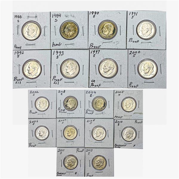 [345] 1980-2013 Roosevelt Proof Dimes Collection