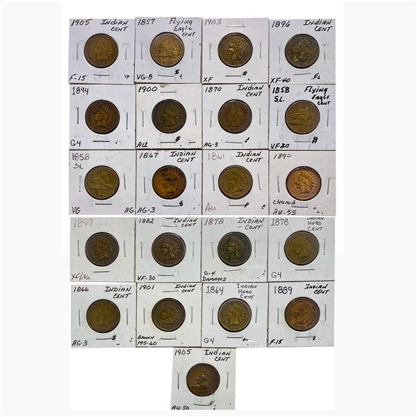 [21] 1857-1905 Indian Head / Flying Eagle Cent Lot