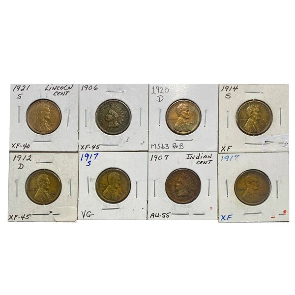[8] 1906-1921 Indian / Lincoln Cent Lot