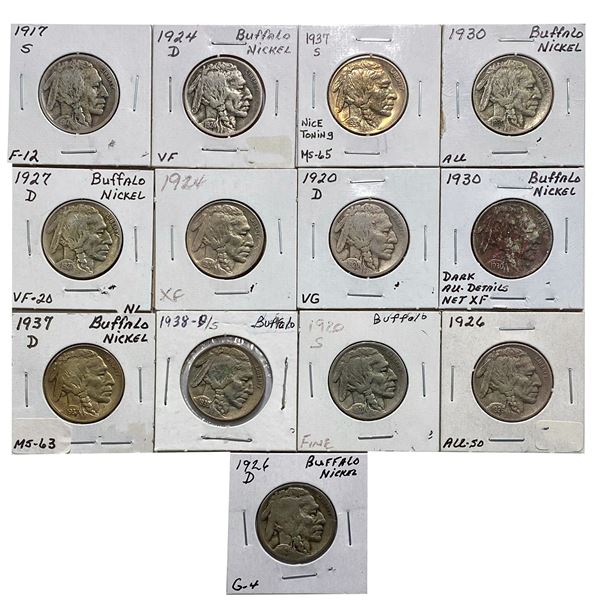 [13] 1917-1938 Buffalo Nickel Lot