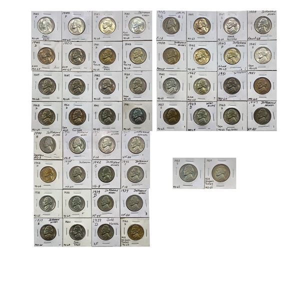 [50] 1938-1959 Jefferson Nickel Lot