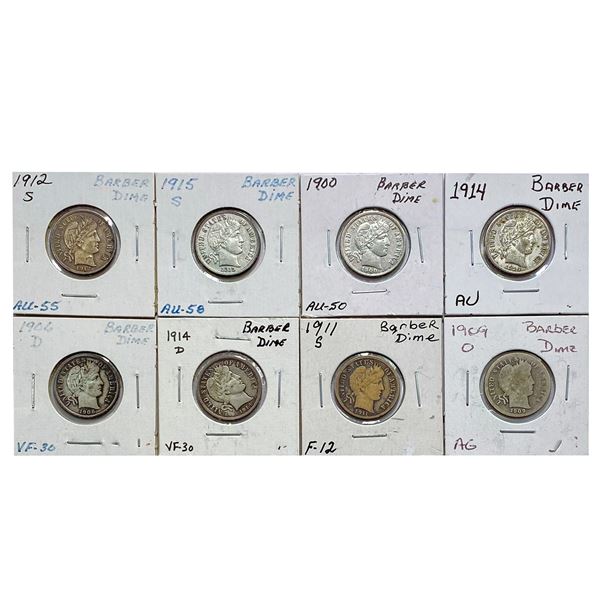 [8] 1906-1915 Barber Dime lot