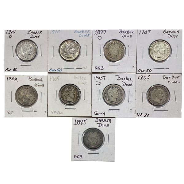 [9] 1897-1909 Barber Dime lot