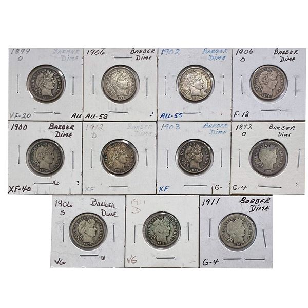 [11] 1892-1912 Barber Dime lot