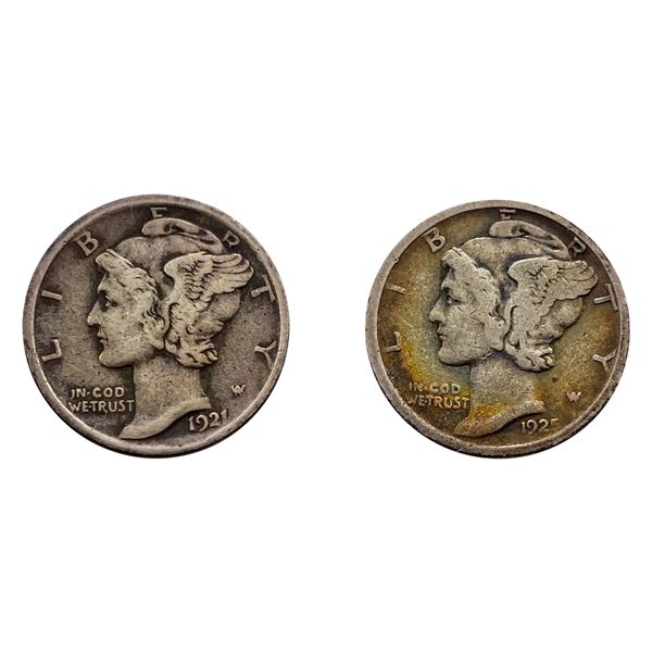 [2] 1921-1925 Mercury Dime better dates