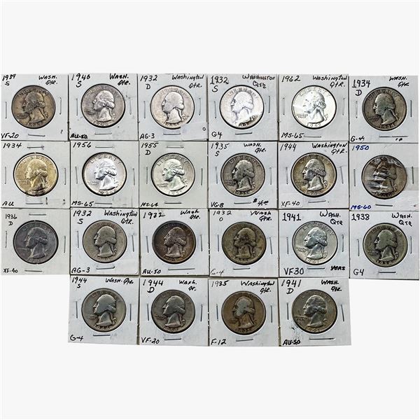 [22] 1932-1962 Washington Quarter 25c Lot