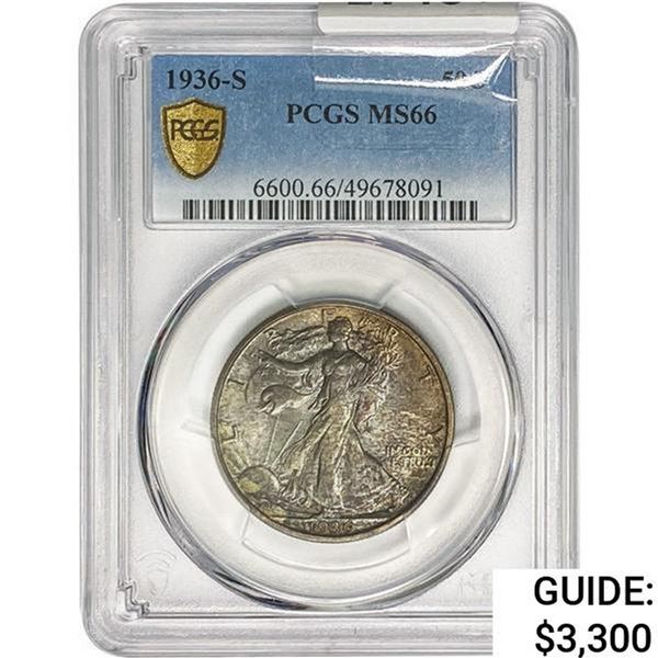 1936-S Walking Liberty Half Dollar PCGS MS66