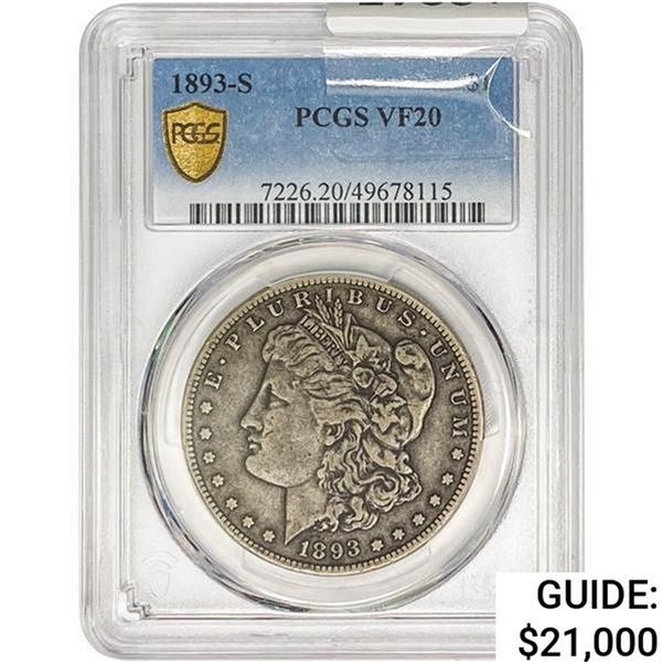 1893-S Morgan Silver Dollar PCGS VF20