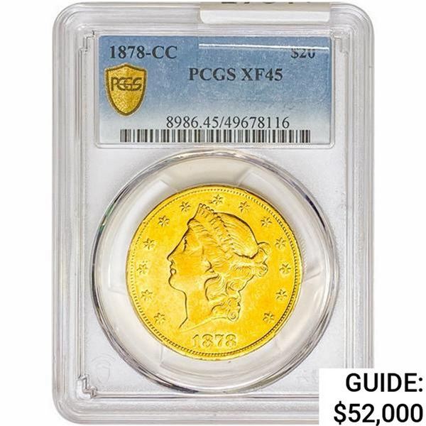 1878-CC $20 Gold Double Eagle PCGS XF45