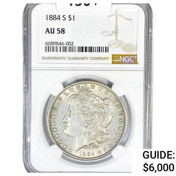 1884-S Morgan Silver Dollar NGC AU58