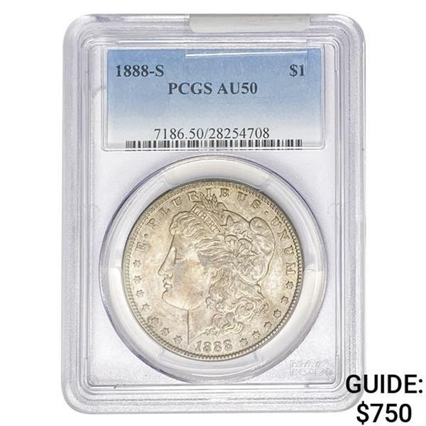 1888-S Morgan Silver Dollar PCGS AU50