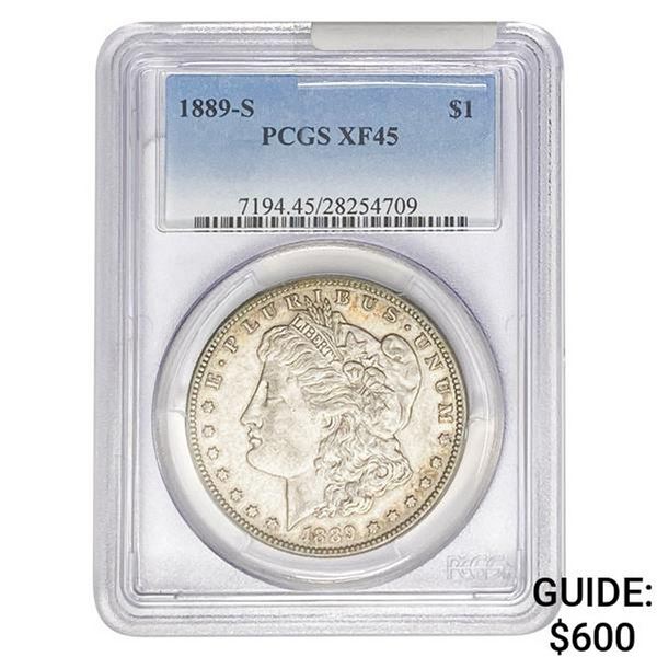 1889-S Morgan Silver Dollar PCGS XF45
